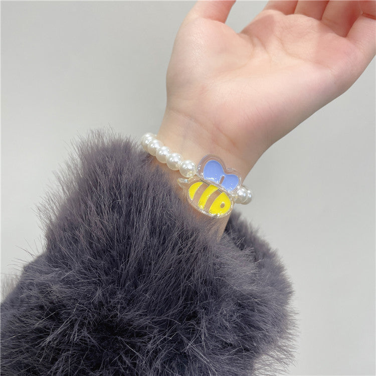 Wholesale Cartoon cute bear cute  pearl bracelet necklace