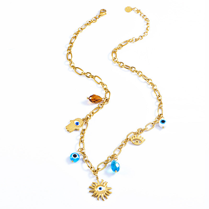 Wholesale Stainless Steel Sun Necklace AliExpress Trendy T-shirt Chain