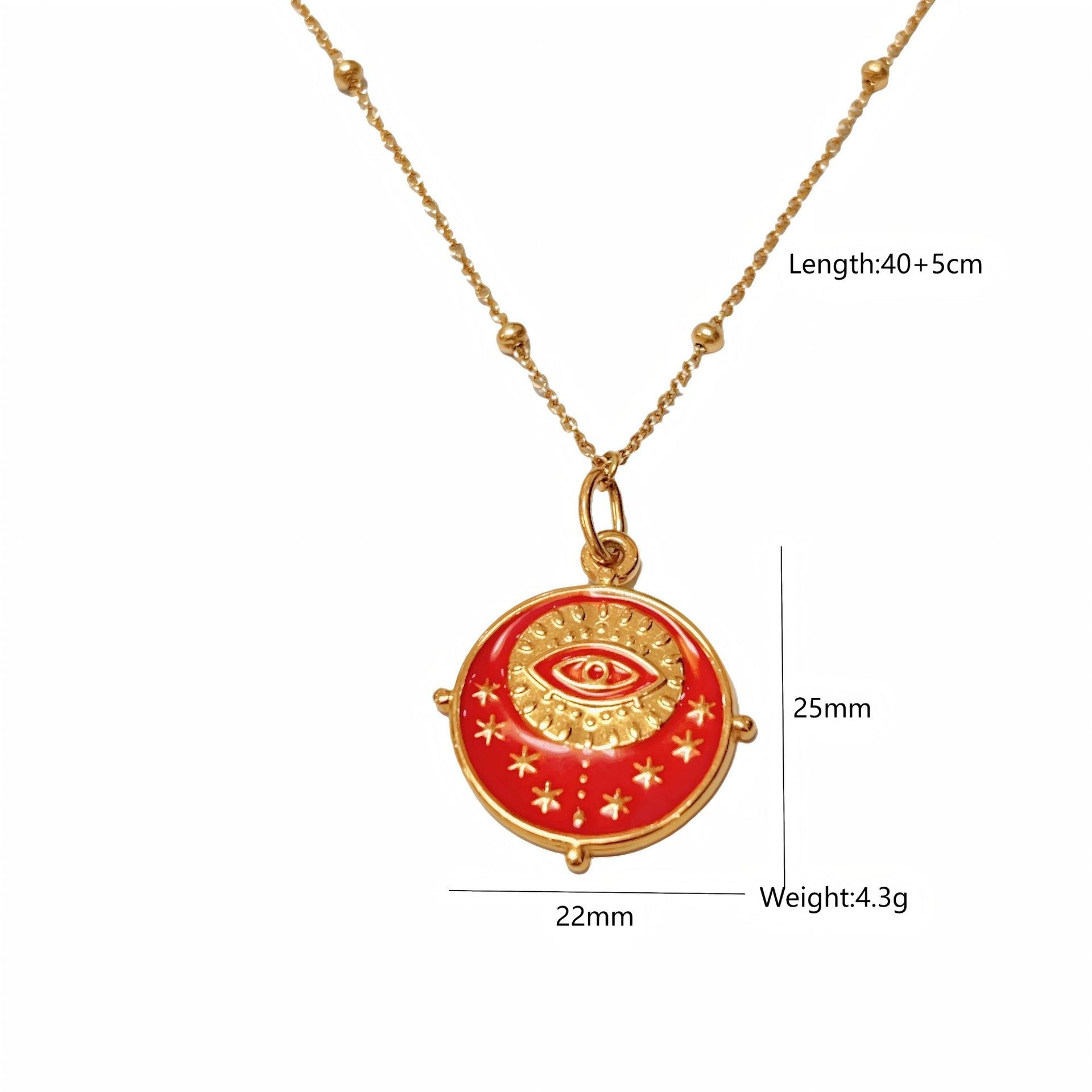Wholesale Cross Border Fashion Round Color Stainless Steel Tarot Necklace