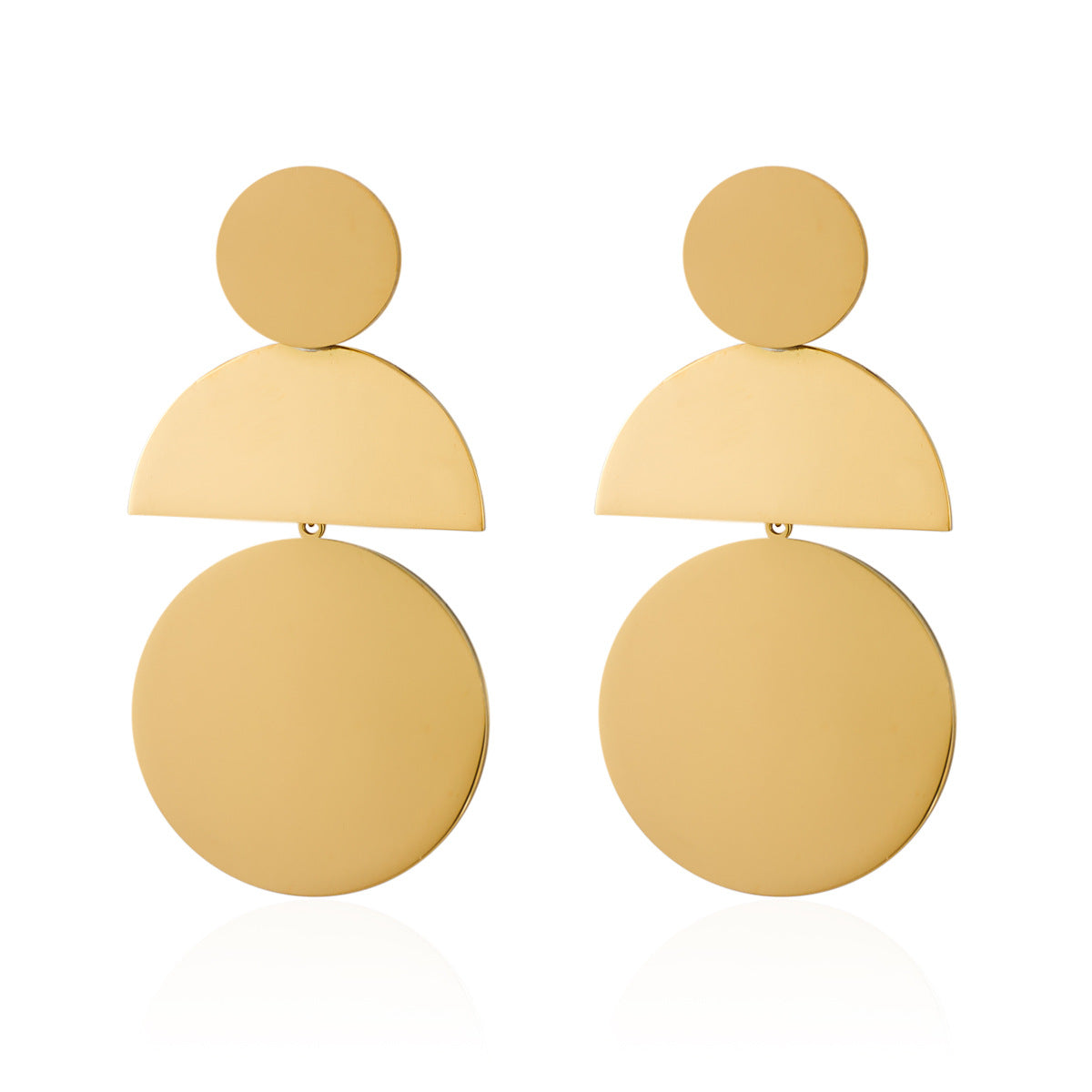 Wholesale Niche Exaggerated Geometric Irregular Titanium Steel Earrings ACC-ES-BangJie003