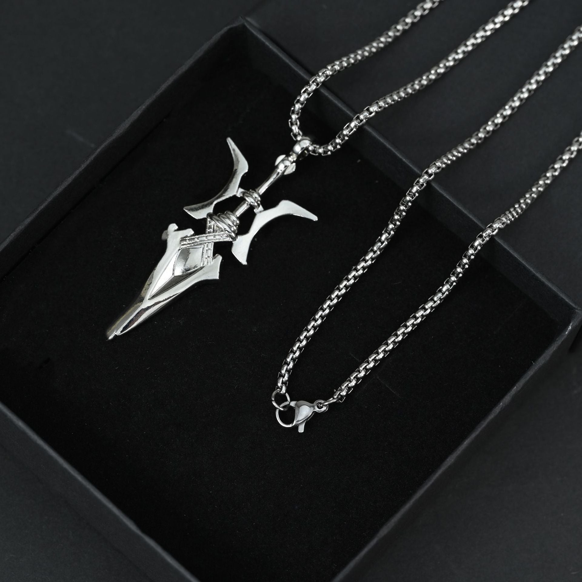 Wholesale Zinc Alloy Fangtian Halberd Pendant Necklace Ancient Chinese Hip Hop Style Fashion Jewelry Gift For Resale