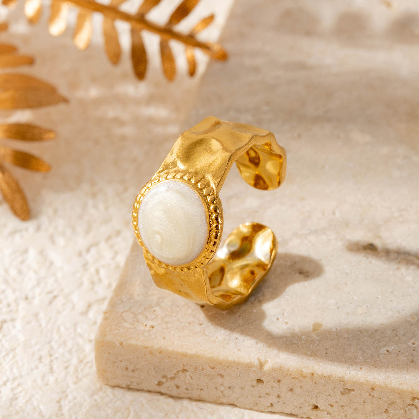 Wholesale  Titanium Steel Oil Dropping Geometric Light Luxury Opening Adjustable Ring