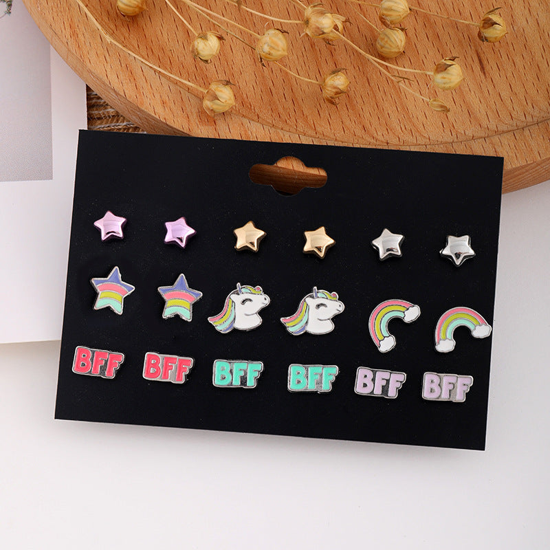Wholesale Alloy 9 pairs/ set earrings set
