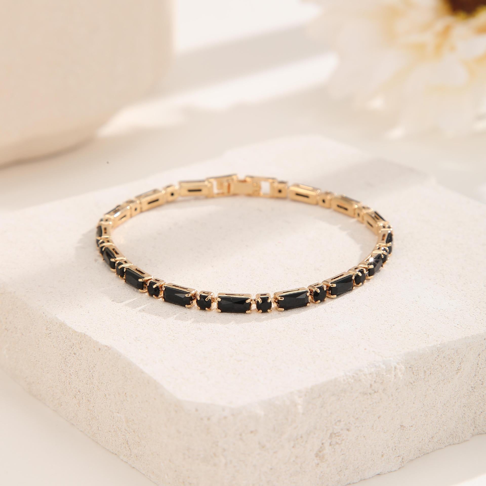 Wholesale Colorful Zircon Geometric Bracelet Fashion Jewelry Accessory Boutique Gift
