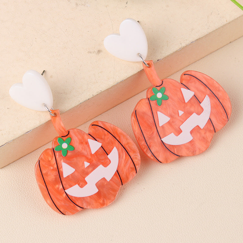 Wholesale  Acrylic  Cartoon Fun Ghost Pumpkin Earrings