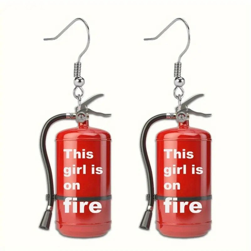 Wholesale Acrylic flat fire extinguisher earrings