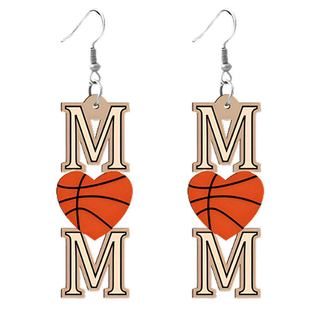 Wholesale Simple Ball Games Mother's Day All-match Love Basketball  Earrings
