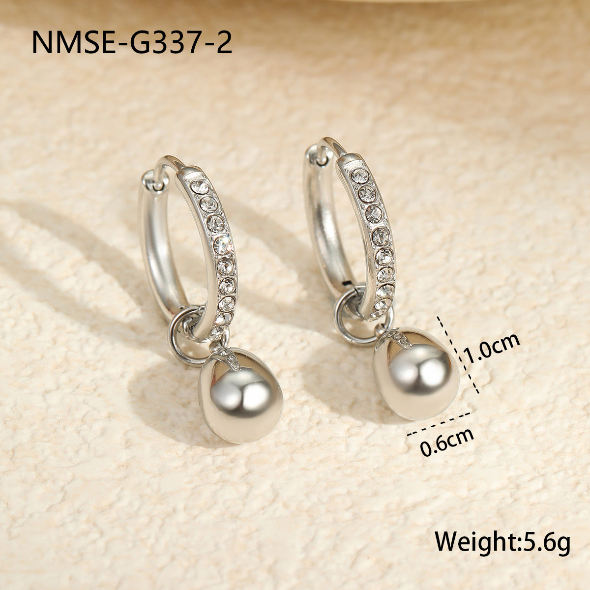 Wholesale  stainless steel ear buckle plated 18K gold design light luxury diamond ear jewelry