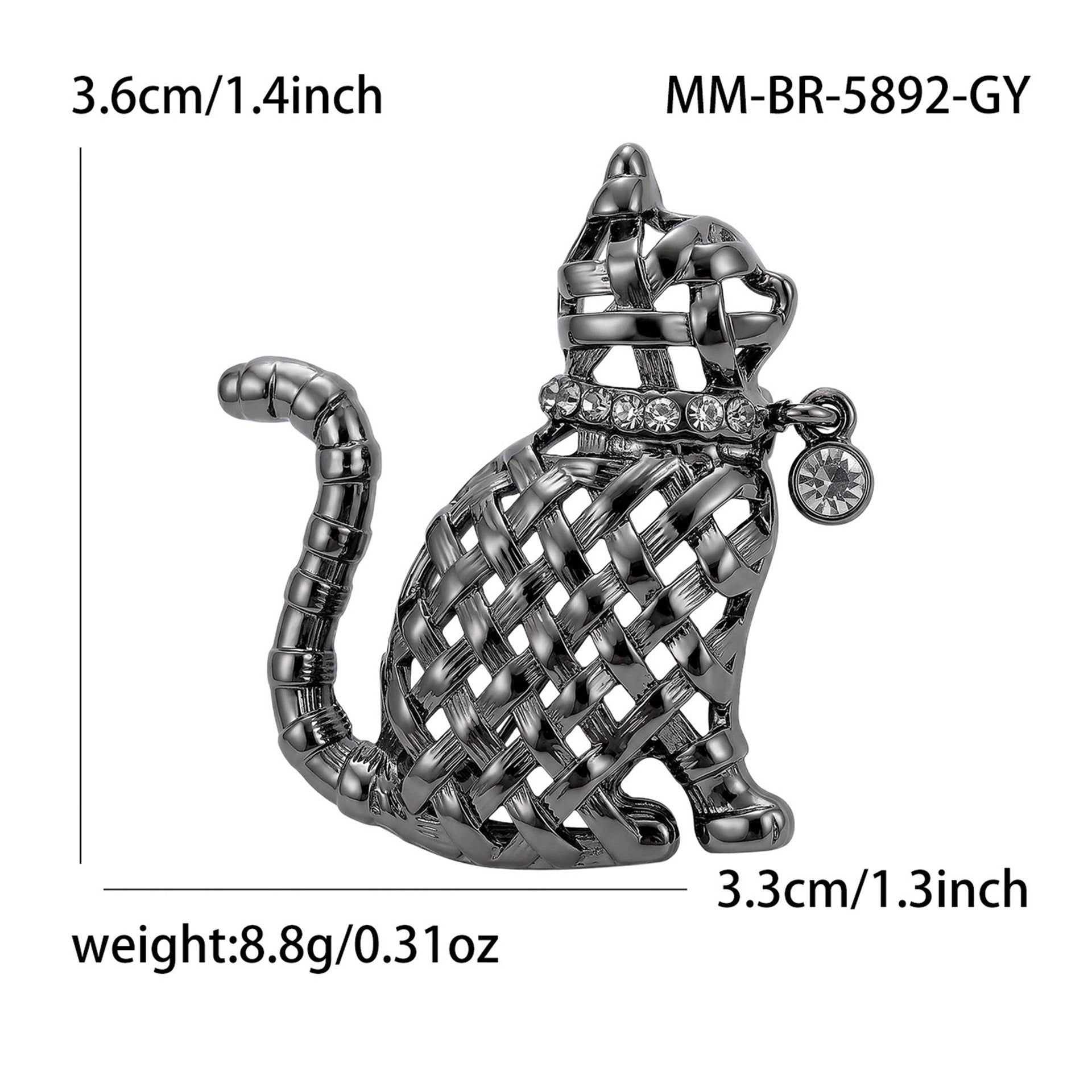Wholesale Cute Hollow Cat Brooch Alloy Women S Fashion Accessory For Party