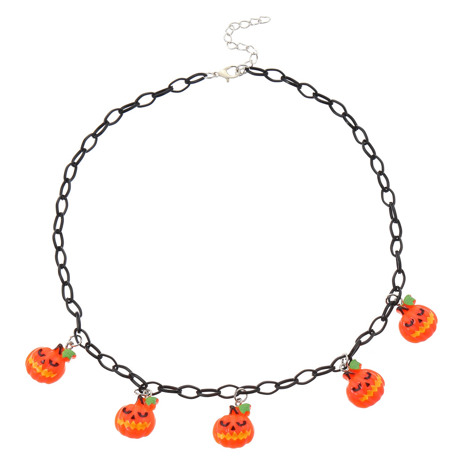 Wholesale Resin  Cartoon Pendant Necklace - Funny Pumpkin Ghost Design,  Fashion Accessory for Party or Boutique Resale