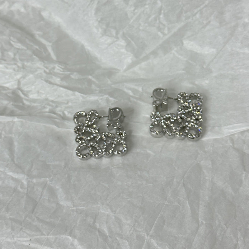 Wholesale  Geometric Hollow Square Earrings