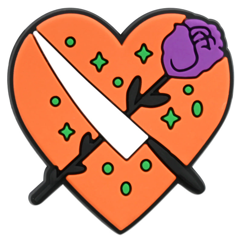 Wholesale Random 100pcs Halloween PVC Soft Rubber Shoe Buckle Decoration ACC-SC-RYY071