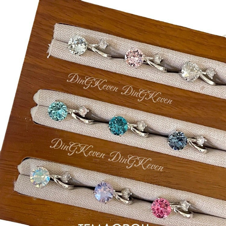 Wholesale Blue zircon line ear clip  earrings