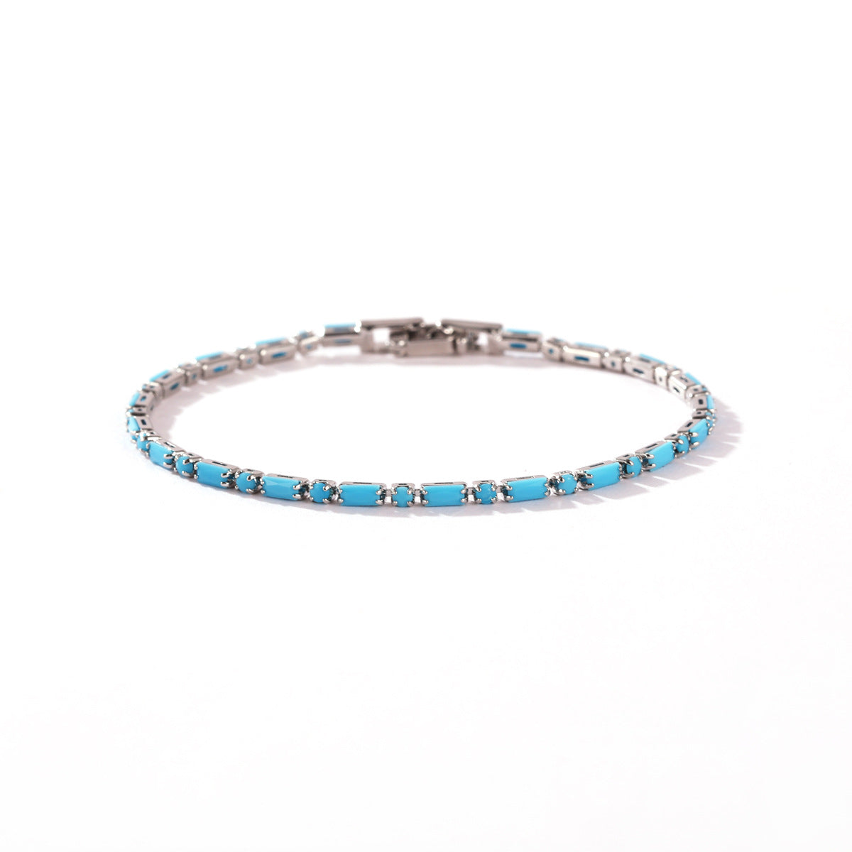 Wholesale 18k Gold Plated Zircon Bracelet,  Blue Turquoise Design,  Boutique Jewelry Accessory