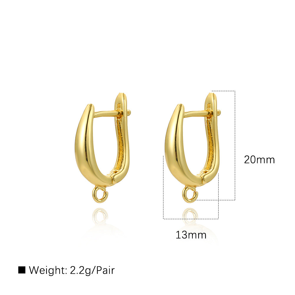 Wholesale Copper plated 18K gold surface U-shaped earrings