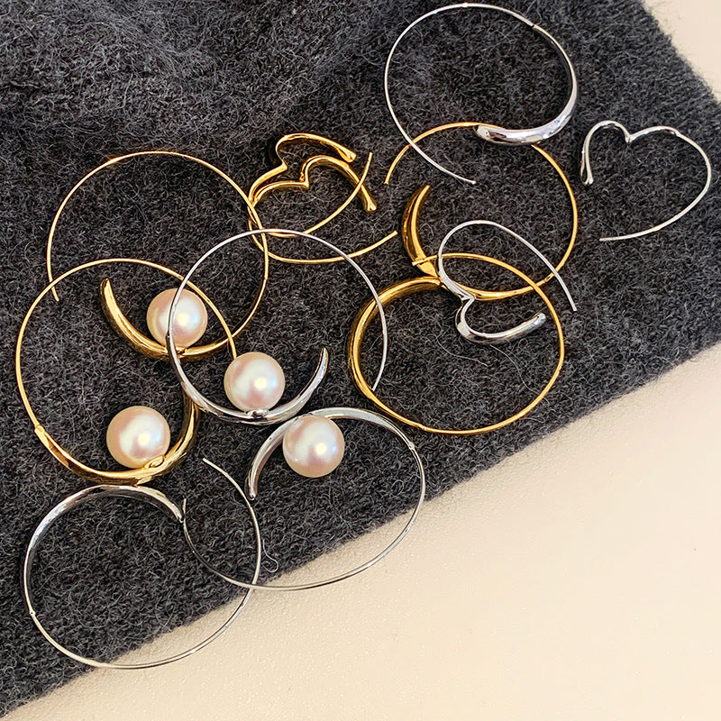 Wholesale hoop solid color glossy large earrings