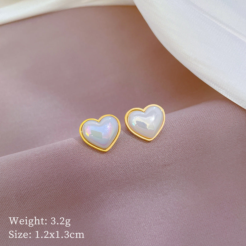 Wholesale Titanium Steel Mermaid Heart Earrings ACC-ES-LiGe002