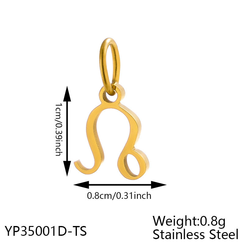 Wholesale Twelve Zodiac DIY stainless steel micro-inlaid diamond pendant