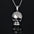 Wholesale street style fire shadow skull titanium steel gold plated necklaces