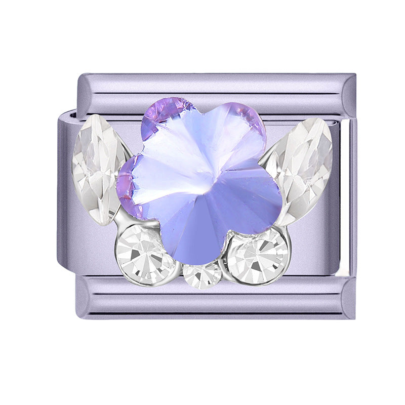 Wholesale Butterfly Themed DIY Jewelry Set Stainless Steel Blue Purple Fashion Accessory for Boutique Resale