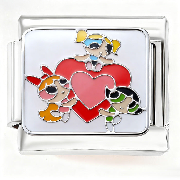 Wholesale  Italian Charm Bracelet 9mm DIY Cute Cartoon Creative Stainless Steel Composable Bracelet