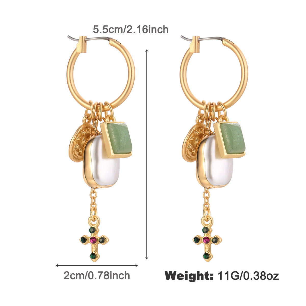Wholesale Pearl Covered Gold Edge Zinc Alloy Earrings