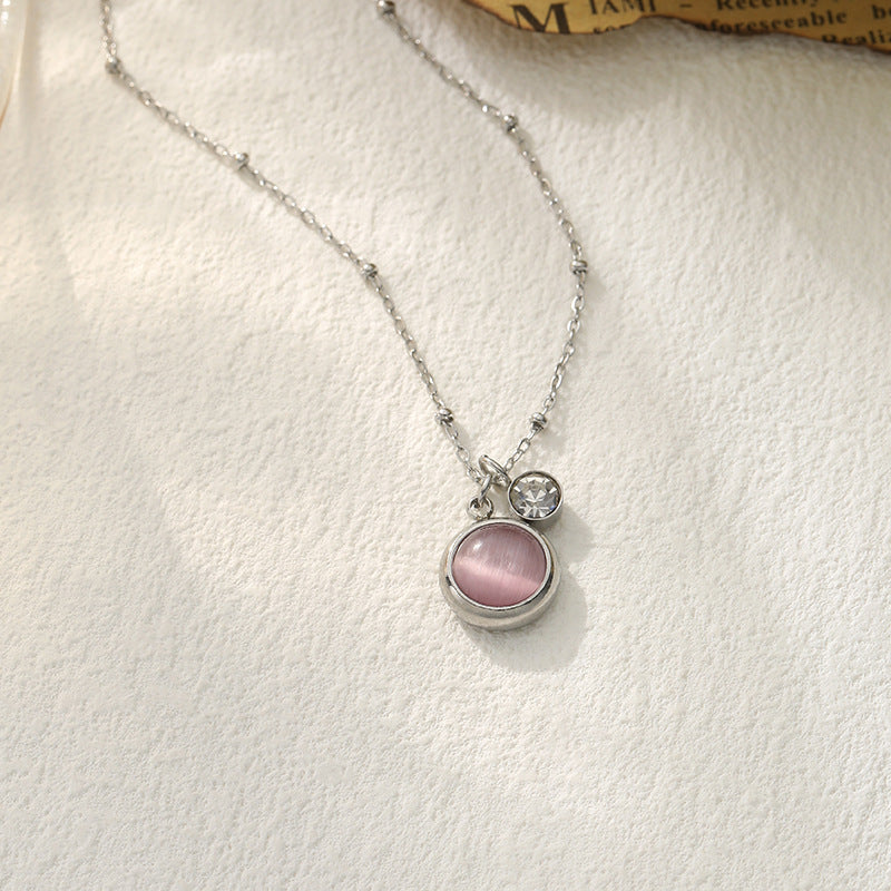Wholesale Cat Eye Design Titanium Steel Necklace - Stylish Fashion Accessory for Everyday Wear