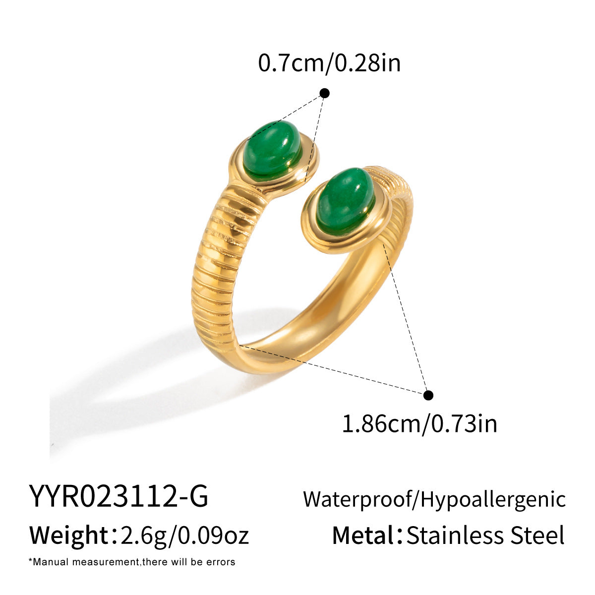 Wholesale French Style Ins Retro Open-Ended Ring with Lapis Blue and Turquoise,  Fashion Jewelry Accessory for Gift