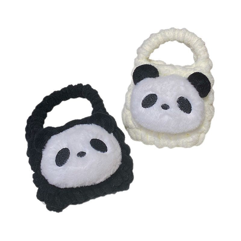 Wholesale Cute little panda cartoon hand-woven coin purse wallet