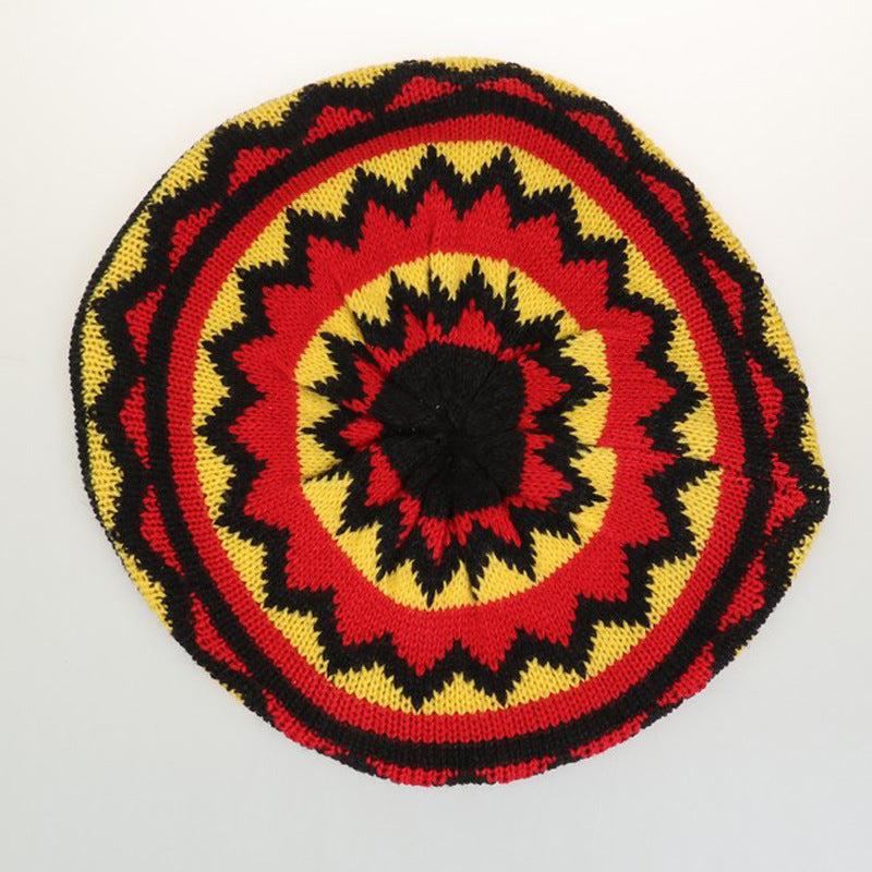 Wholesale Striped knitted hat rainbow hat  wool knitted hat