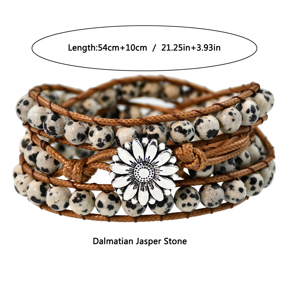 Wholesale Natural Stone Beaded Multi-layer Braided Bracelet ACC-BT-Youf001