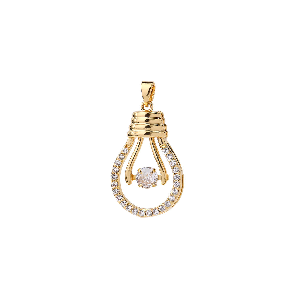 Wholesale Lip Shape Zircon Pendant Gold Plated Necklace Charm DIY Jewelry Making Fashion Accessory
