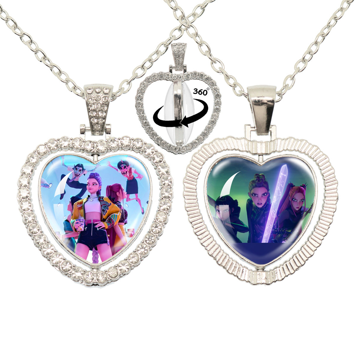 Wholesale  Kpop  Heart Rhinestone Necklace  ACCVIP
