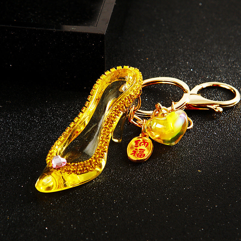 Wholesale Diamond Crystal High Heels Metal Keychain ACC-KC-RuiYuan006