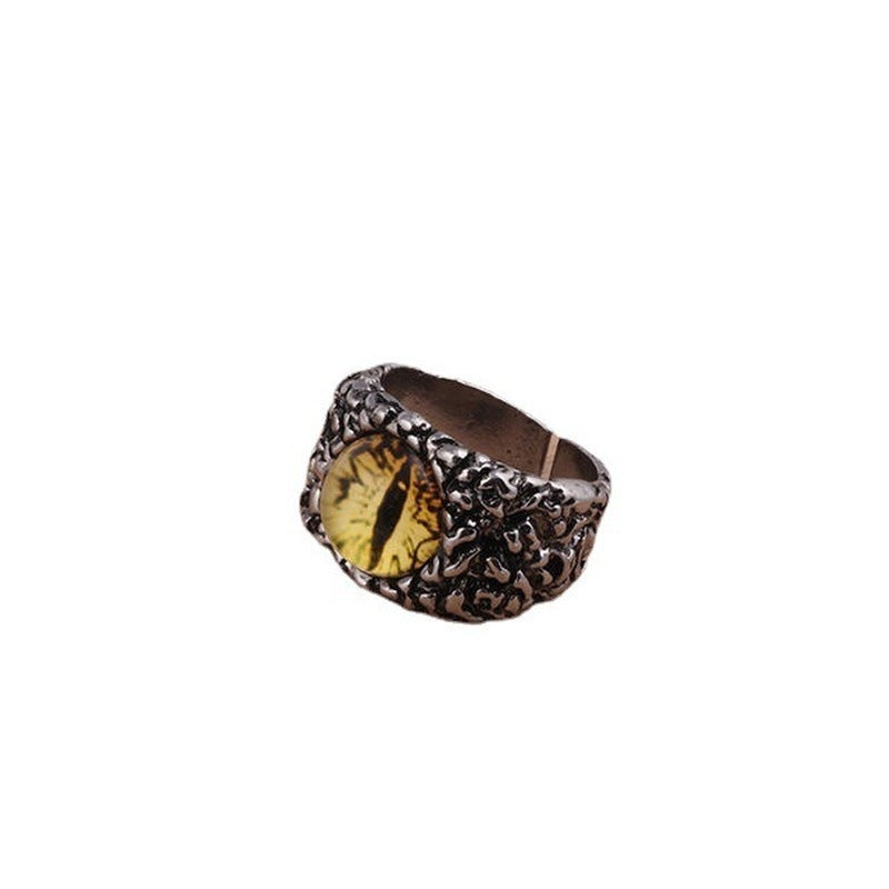 Wholesale Electroplated Metal Eye Ring Edgy Punk Devil Eye Design Jewelry Accessory for Men