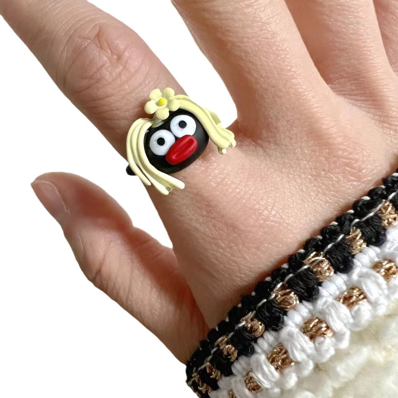 Wholesale Cute Cartoon Fun Personality Adjustable Ring