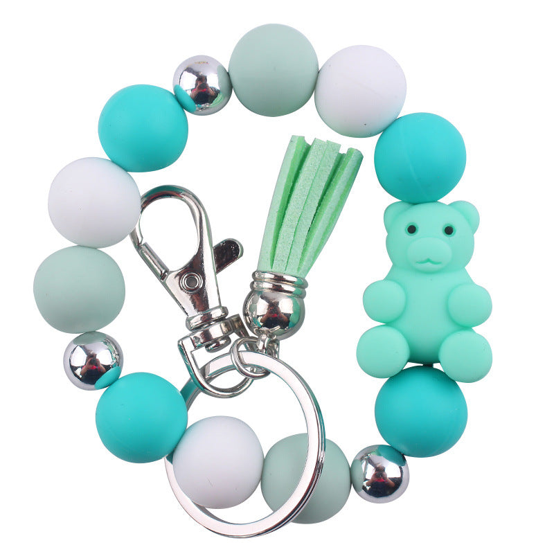 Wholesale Cartoon Bear Silicone Beaded Wristlet Keychain ACC-KC-GuangTian083