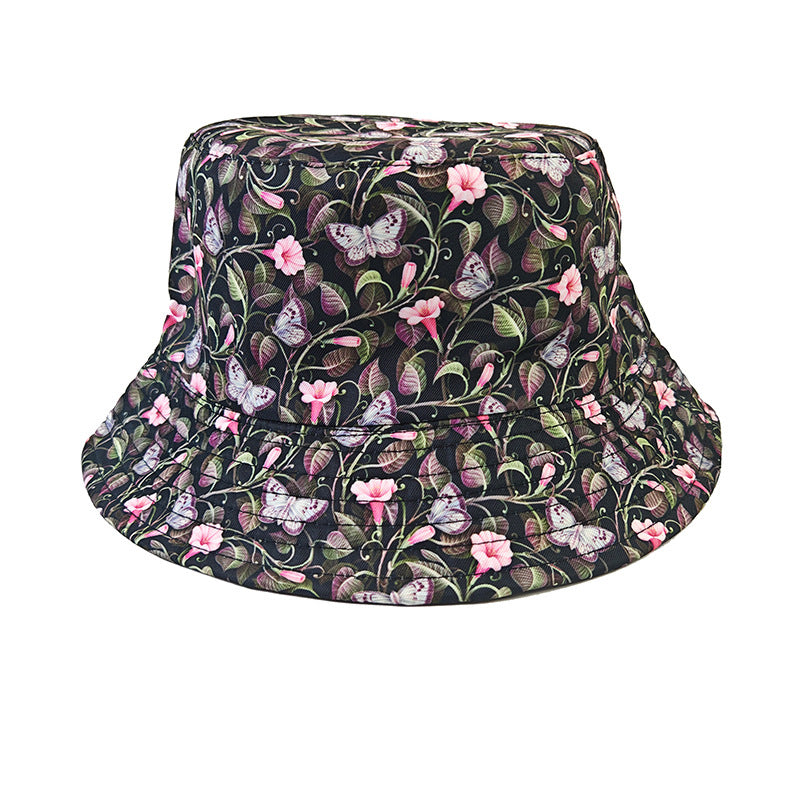 Wholesale Pastoral Print Reversible Bucket Hat,  Wide Brim Sun Protection Fashion Accessory for Outdoor,  Gift Boutique Resale