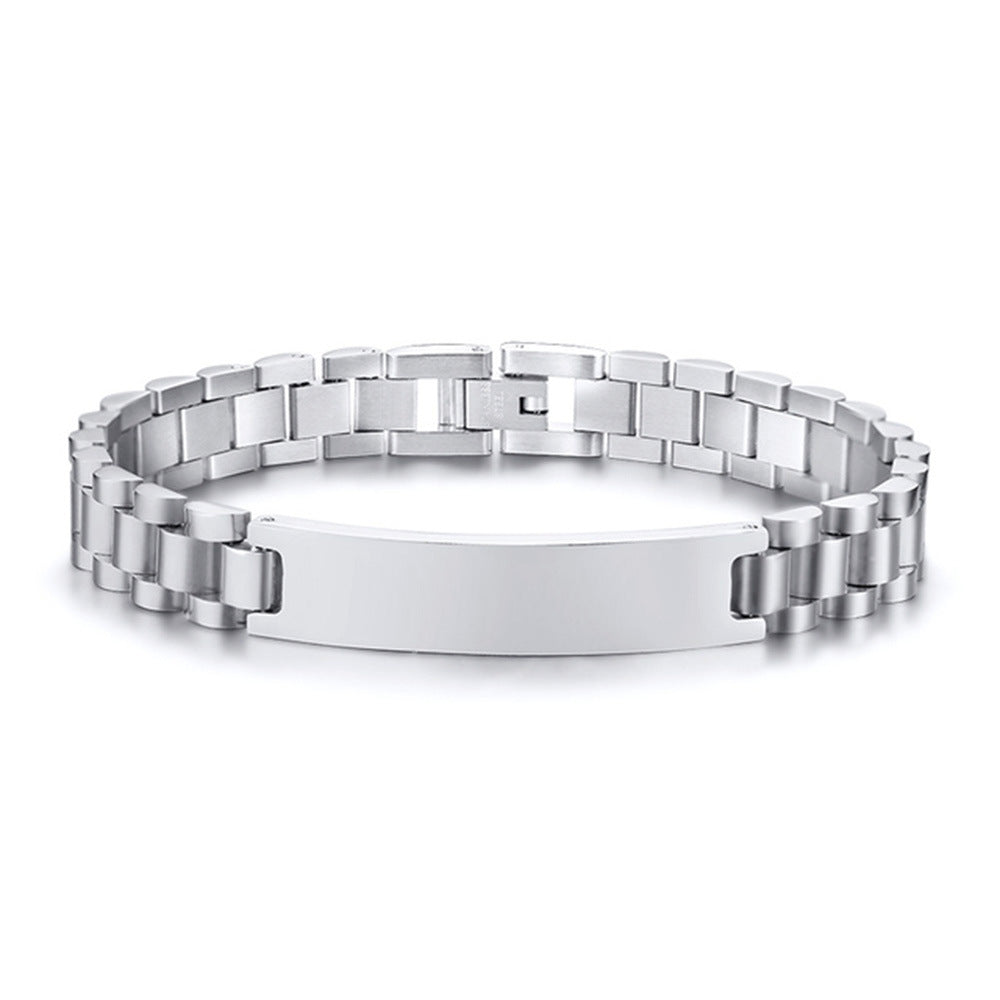 Wholesale 15MM Stainless Steel Men's Titanium Steel Bracelet Adjustable Bracelet ACC-BT-Qiaoa001