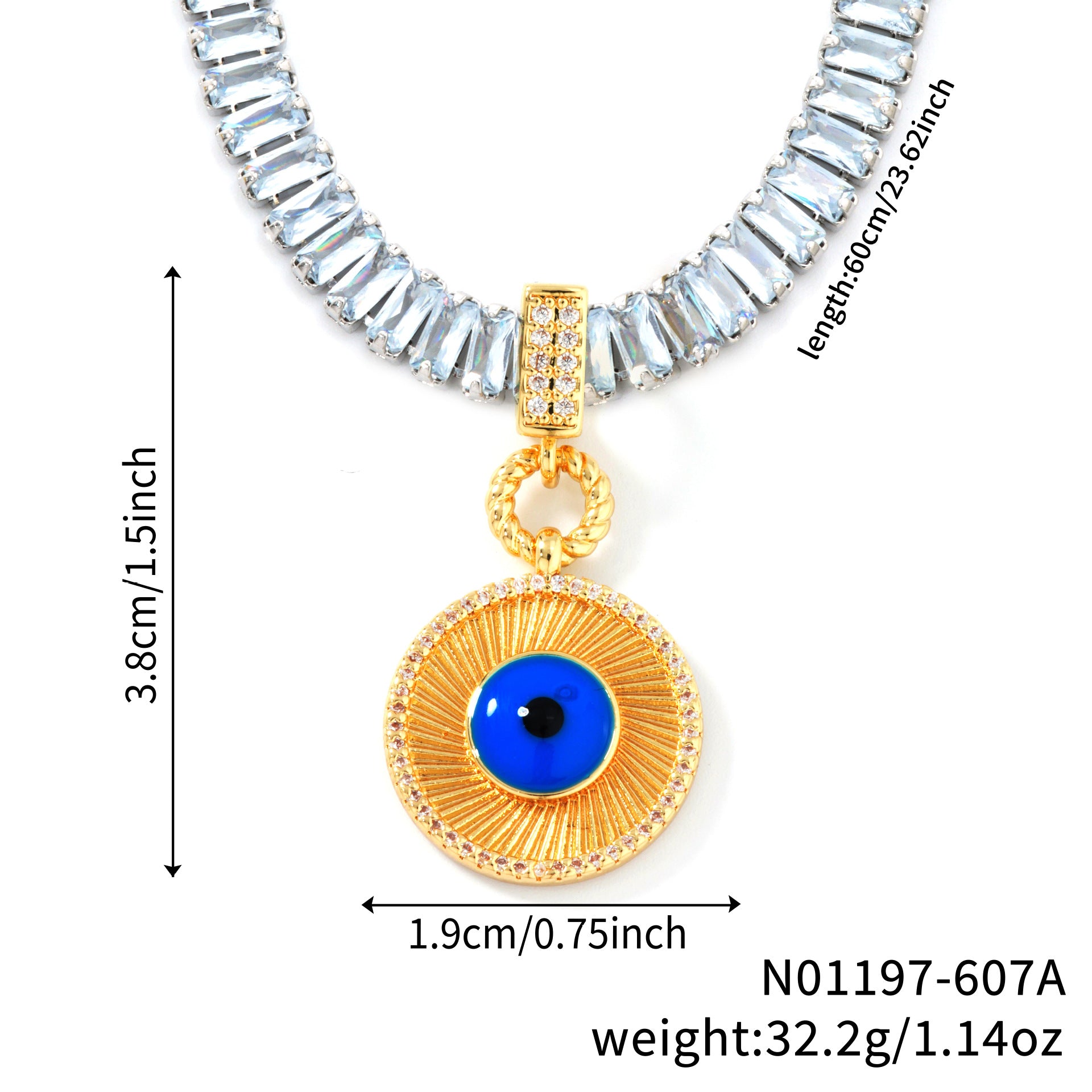 Wholesale  Blue Niche Water Drop Ocean Heart Pendant Necklace