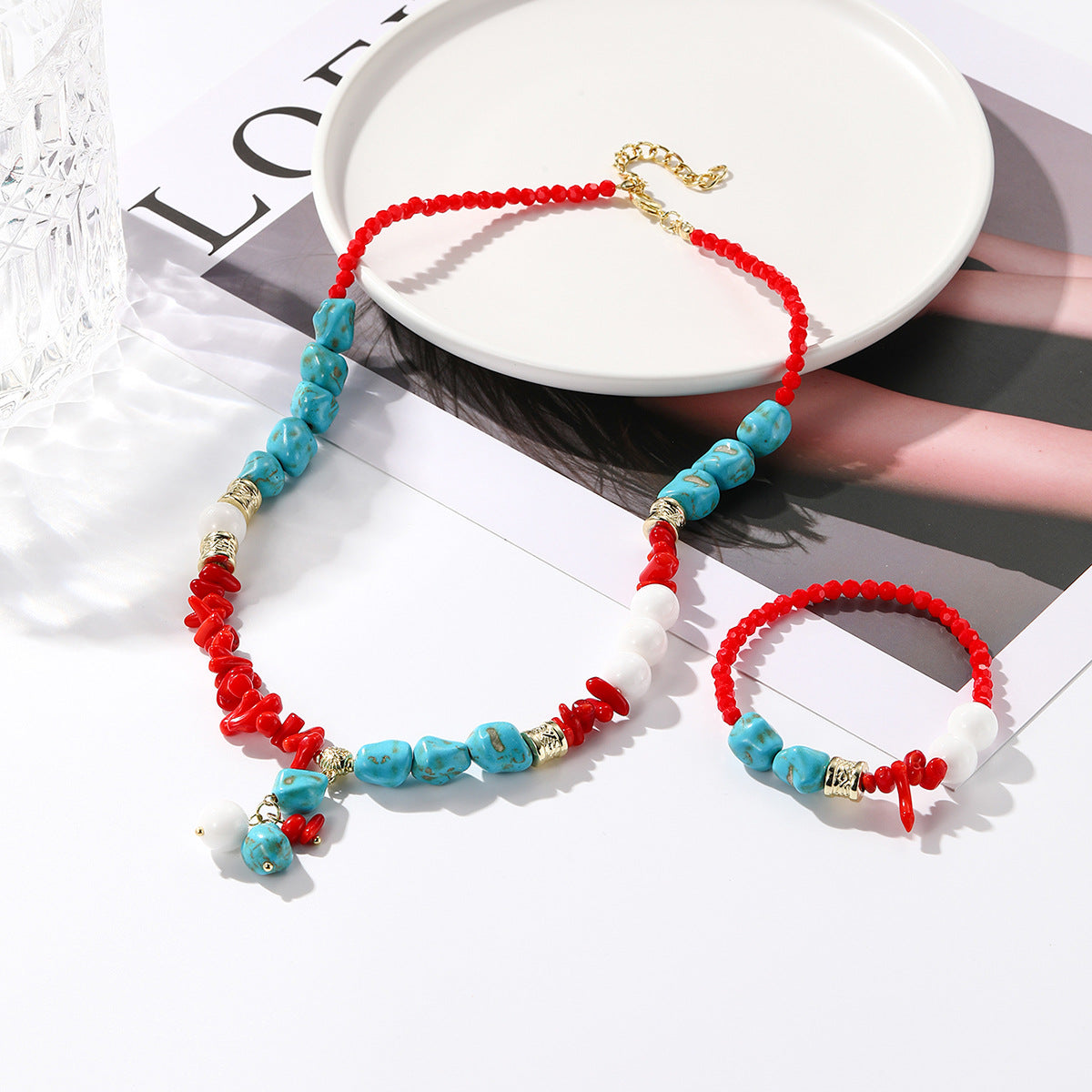 Wholesale Vintage Turquoise Bohemian Turquoise Ethnic Style Necklace ACC-NE-ManYi014