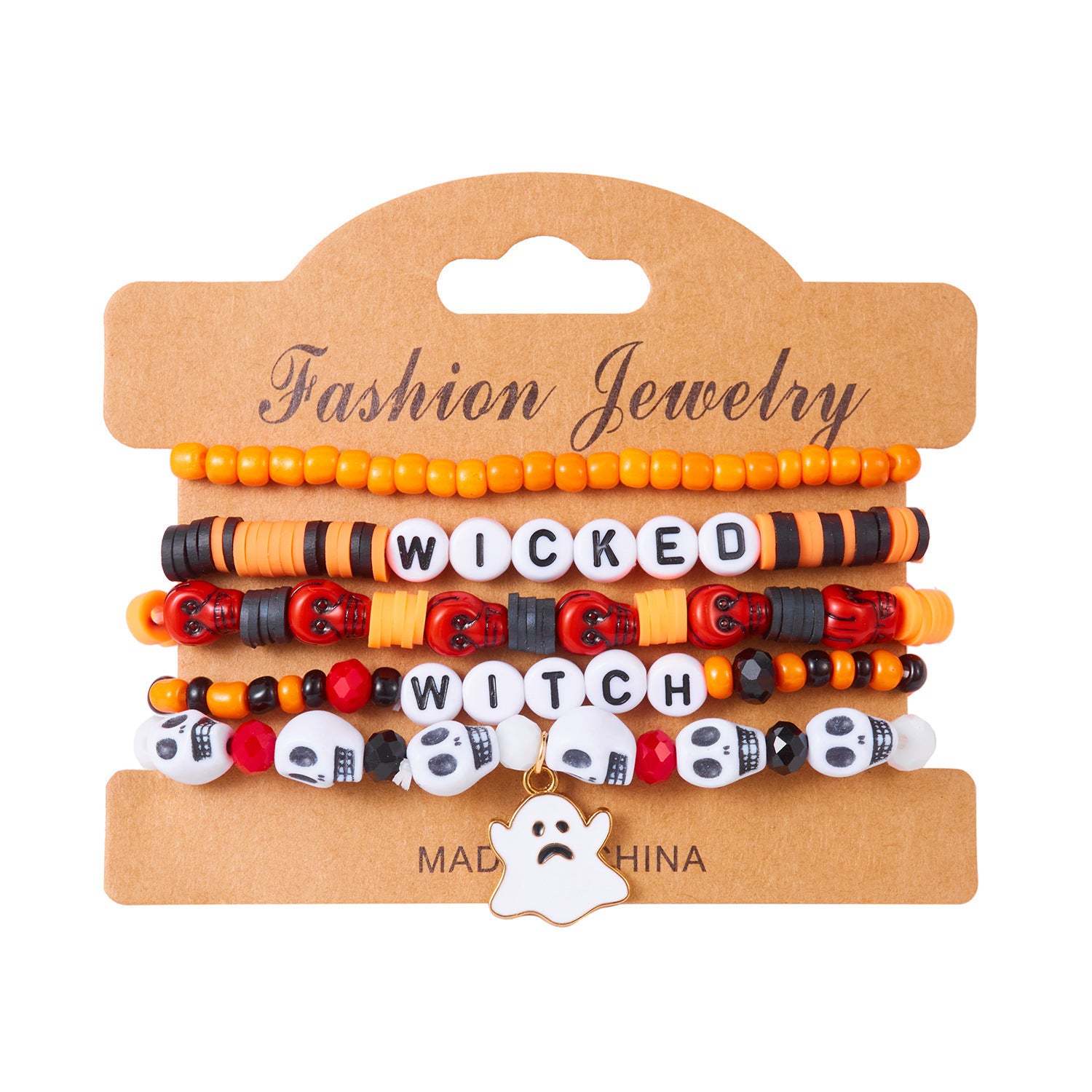 Wholesale  Bat Pumpkin  Beaded Bracelet