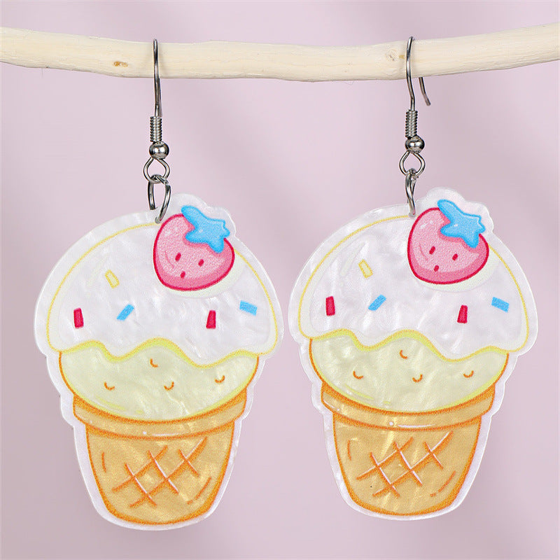 Wholesale  Light Color Ice Cream Pendant Earrings