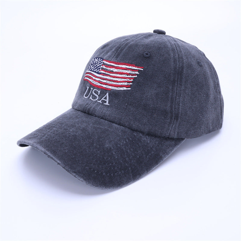 Wholesale  American Flag Embroidered Cap Vintage Independence Day Embroidered Baseball Cap