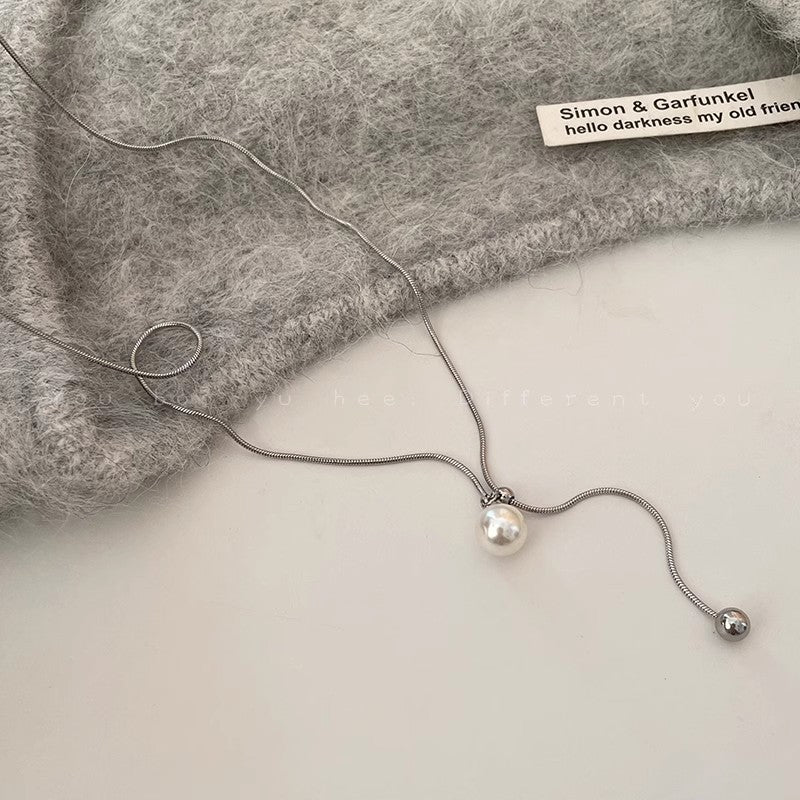 Wholesale Tassel Pearl Long Woolen Chain Light Luxury Necklace Accessories