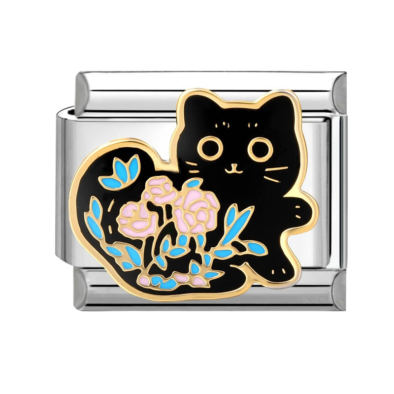 Wholesale  Italian Magic DIY Creative Steel Base Flower Module  Handmade Craft Charms