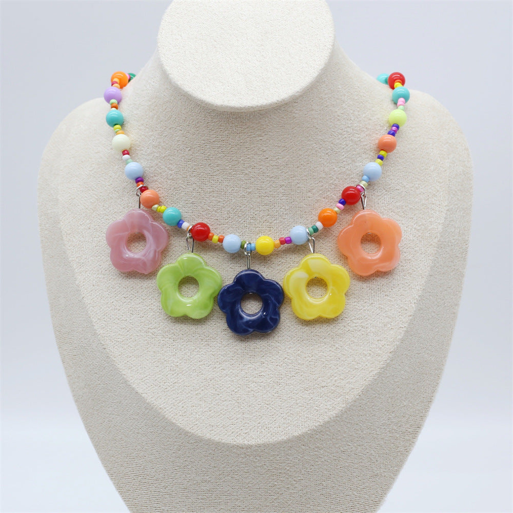 Wholesale Cute Children's Cartoon Character Colorful Beaded Necklace