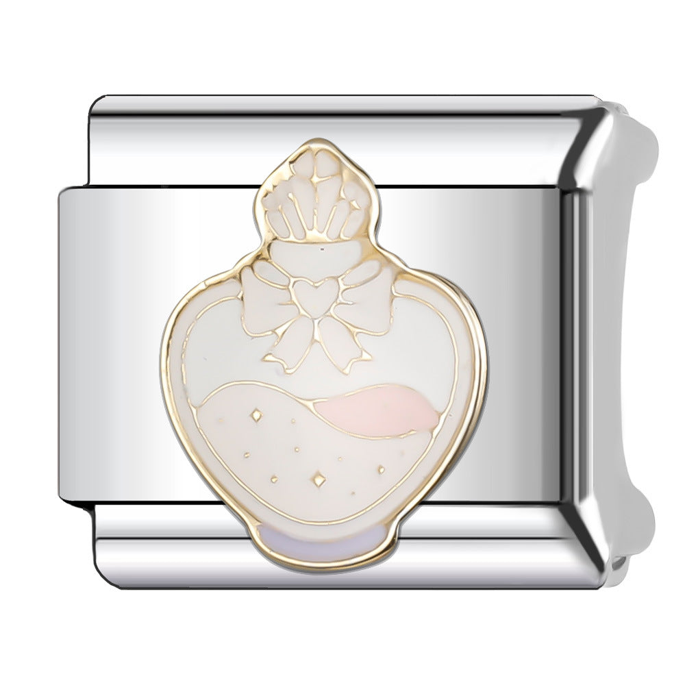 Wholesale Italian Charm Bracelet 9mm DIY Splicing Princess Couple Series Stainless Steel Composable Bracelet