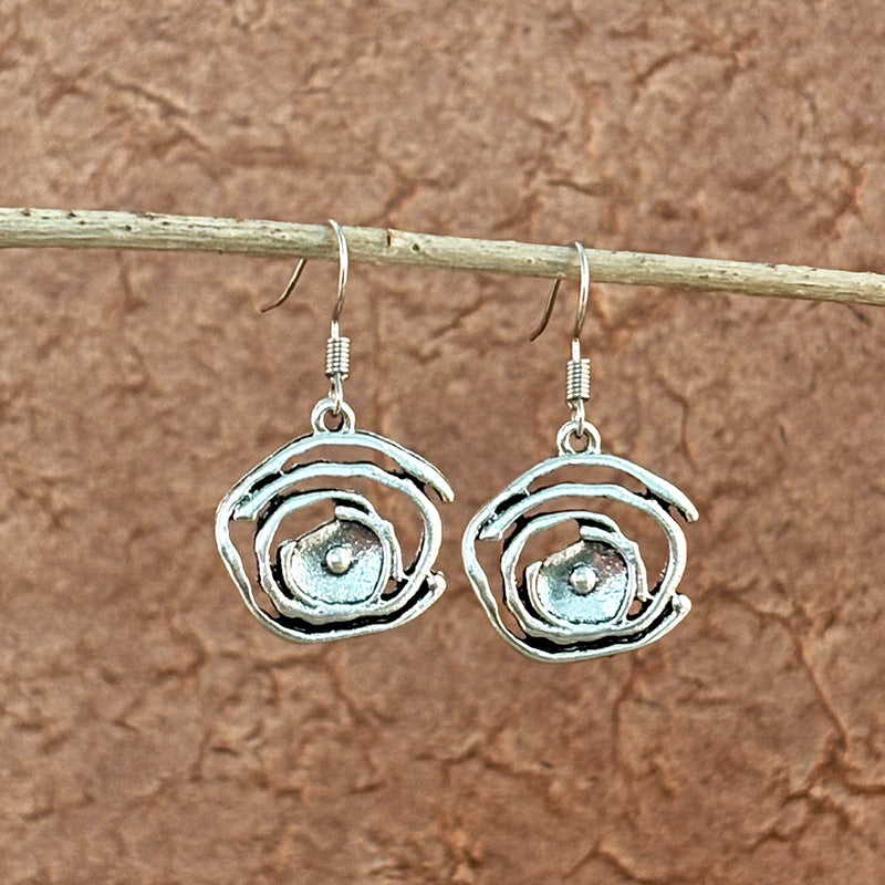 Wholesale retro hollow pendant earrings  irregular earrings