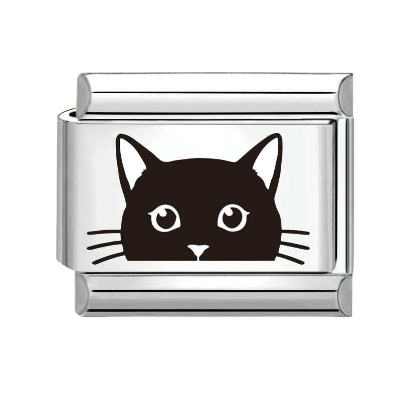 Wholesale  Italian Charm Bracelet 9mm DIY Splicing Removable Black and White Series Stainless Steel Composable Bracelet